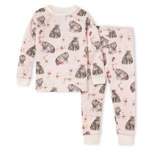 NWT: Burt’s Bees Kids Pajama Set - 5T - Hippo Pattern